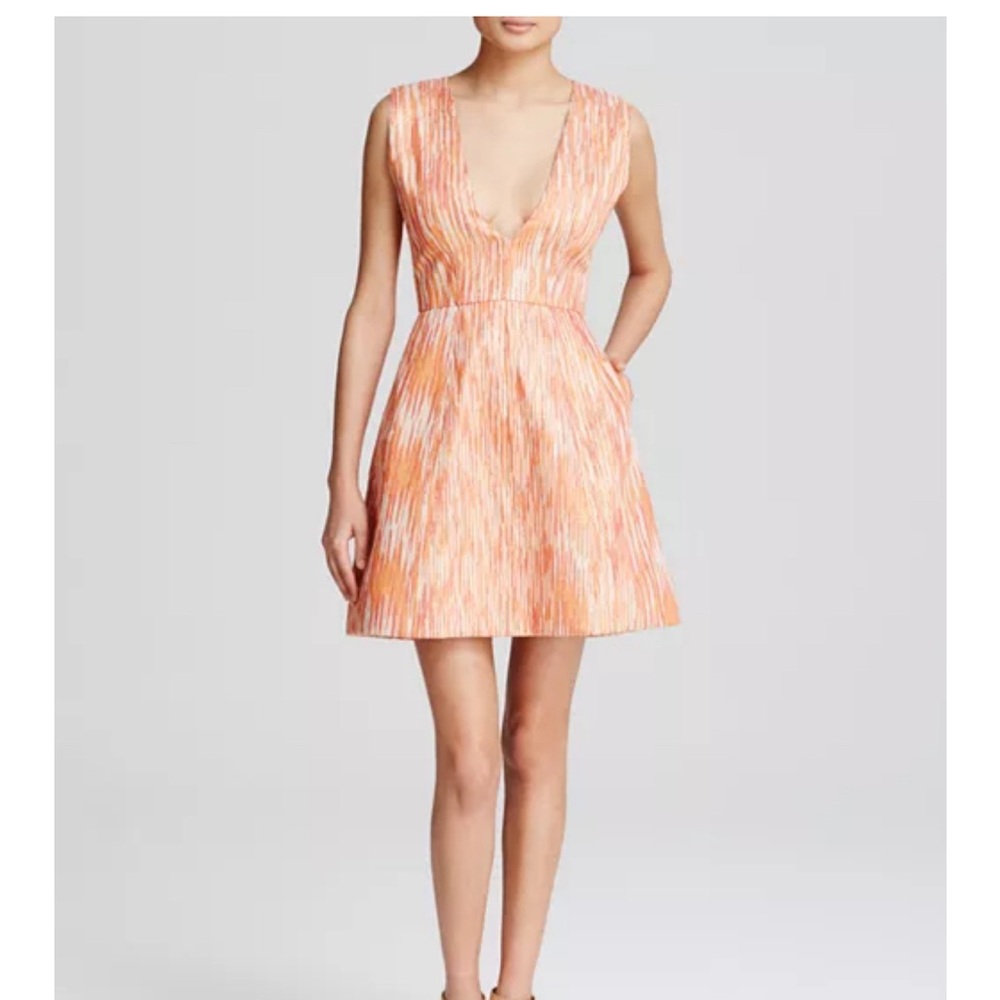 Alice + Olivia Orange & White Mini Dress